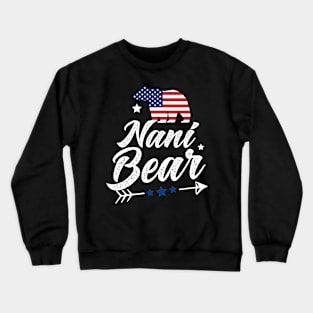 Nani Bear Patriotic Flag Matching 4th Of July Crewneck Sweatshirt